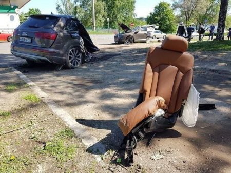 “Audi Q7 ” qəza nəticəsində iki yerə bölündü - FOTO